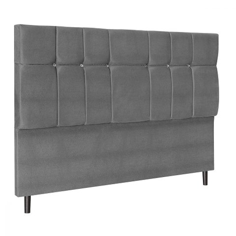 Cabeceira Casal King Jbe Opala 195cm Cinza Cama Box 193cm