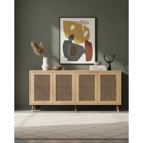 Aparador Buffet 4 Portas com Muxarabi – Carvalho Dian | 120 cm