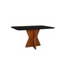 Mesa de Jantar Madri Madeira Maciça 140x80cm Tampo Retângular Vidro Móveis Minas Preto - 1