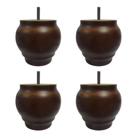 Kit 8 Pés Torneados Imbuia 10cm Linha Alta Pezinhos Sofás Decoração Mimo