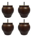 Ver imagem 1 de Kit 8 Pés Torneados Imbuia 10cm Linha Alta Pezinhos Sofás Decoração Mimo