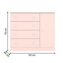 Ver imagem 5 de Berço Doce Sonho Rosa + Kit Rodízio + Cômoda Sapateira 4g + Guarda-roupa 3p/2g Doce Sonho