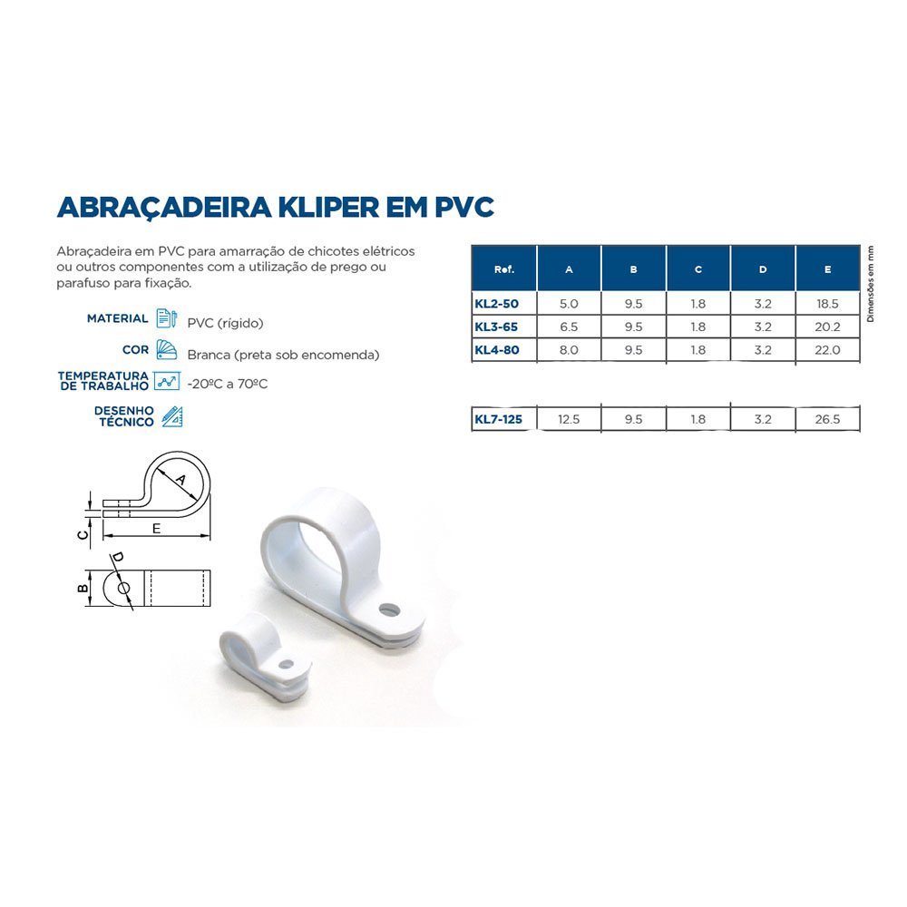 Abraçadeira Plastica PVC Fixadora 8,0mm Pct 50 Unid. - 2