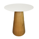 Ver imagem 1 de Mesa de Apoio Cone Base Laminada em Madeira Natural - Tampo Off White 60cm Altura 70cm - Marrom