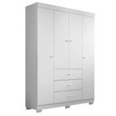 Ver mais imagens de Cômoda Infantil com Guarda Roupa 4 Portas Ambiente Duda Branco Brilho - Phoenix Baby