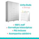 Ver imagem 2 de Cômoda Infantil com Guarda Roupa 4 Portas Ambiente Duda Branco Brilho - Phoenix Baby