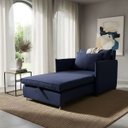 Ver imagem 2 de Poltrona-Cama Monica Retratil Macia Quarto Visita Sala Suede:Azul-Marinho/Suede