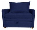 Ver imagem 3 de Poltrona-Cama Monica Retratil Macia Quarto Visita Sala Suede:Azul-Marinho/Suede