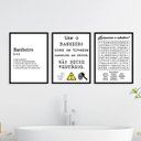Ver imagem 2 de Kit 3 Quadros Divertidos Para Banheiro 24x18cm:Madeira preta