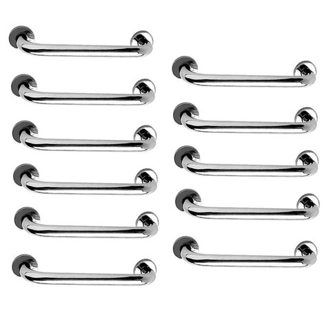 Alça de Apoio Inox 30cm Barra Kit 11 Unidades Idoso Cadeirante Deficiente Box Banheiro Acessibilidad