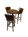 Ver imagem 1 de Mesa de Barzinho Madeira Alta Redonda com 3 Banquetas Imbuia