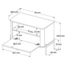 Ver imagem 4 de Kit 2 Mesa de Cabeceira Quarto Tucupí 1 Porta e Pés de Metal Off White/dourado