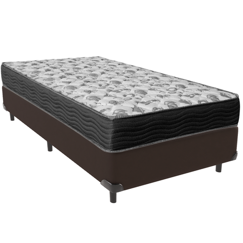 Cama Box e Colchão Iso100 Espuma D33 Solteiro Ortobom: Marrom