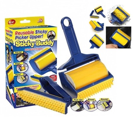 Rolo Removedor de Pelos Lavável 2 em 1 Escova Mágica para Pets, Sofá e Carro