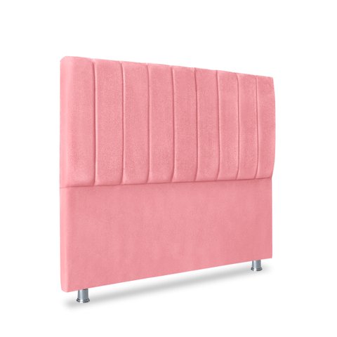 Cabeceira Estofada Cama Box Queen Carla 160cm Rosa