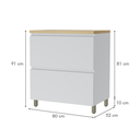Ver imagem 4 de Balcão de Cozinha Modular 1 Porta Basculante 1 Gaveta Nesher Rainha 100% MDF Cor Branca / Nature