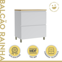 Ver imagem 5 de Balcão de Cozinha Modular 1 Porta Basculante 1 Gaveta Nesher Rainha 100% MDF Cor Branca / Nature