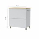 Ver imagem 2 de Balcão de Cozinha Modular 1 Porta Basculante 1 Gaveta Nesher Rainha 100% MDF Cor Branca / Nature