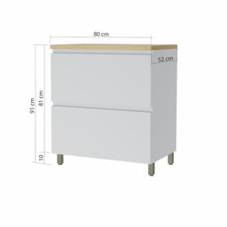 Balcão Modular 1 Porta Basculante 1 Gaveta Nesher Rainha 80cm 100 Mdf - 2