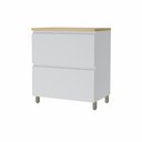 Ver imagem 1 de Balcão de Cozinha Modular 1 Porta Basculante 1 Gaveta Nesher Rainha 100% MDF Cor Branca / Nature