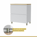 Ver imagem 7 de Balcão de Cozinha Modular 1 Porta Basculante 1 Gaveta Nesher Rainha 100% MDF Cor Branca / Nature