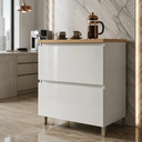 Ver imagem 1 de Balcão de Cozinha Modular 1 Porta Basculante 1 Gaveta Nesher Rainha 100% MDF Cor Branca / Nature