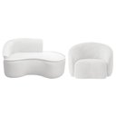 Ver imagem 2 de Kit Divã Recamier Orgânico Marrocos 150cm Lado Direito e 1 Poltronas Amore Bouclé Branco