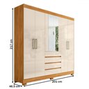 Ver imagem 4 de Guarda-roupa Casal Ópera 6 Portas 4 Gavetas com Espelho Cinamon/off White - Demóbile