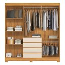 Ver imagem 3 de Guarda-roupa Casal Ópera 6 Portas 4 Gavetas com Espelho Cinamon/off White - Demóbile