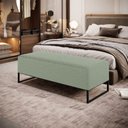 Ver imagem 2 de Puff Decorativo Sala de Estar Bali W01 Base Ferro 120x50 cm Bouclê Oliva - Lyam Decor