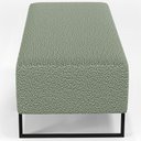 Ver imagem 7 de Puff Decorativo Sala de Estar Bali W01 Base Ferro 120x50 cm Bouclê Oliva - Lyam Decor