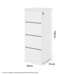 Gaveteiro Arquivo 04 Gavetas Línea Preto - 3