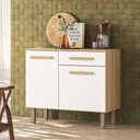 Ver imagem 2 de Balcão para Cozinha Lemon com 2 Portas e 1 Gaveta 91 Cm Freijo/off White
