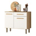Ver imagem 1 de Balcão para Cozinha Lemon com 2 Portas e 1 Gaveta 91 Cm Freijo/off White