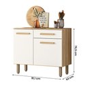 Ver imagem 4 de Balcão para Cozinha Lemon com 2 Portas e 1 Gaveta 91 Cm Freijo/off White