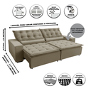 Ver imagem 3 de Sofá Elegance Retratil e Reclinavel 2,32 Mts Veludo Castor