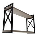 Ver imagem 3 de Prateleira de Parede Dupla Madeira Pinus 15x60cm Suporte Preto