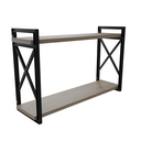 Ver imagem 6 de Prateleira de Parede Dupla Madeira Pinus 15x60cm Suporte Preto