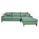 Ver imagem 1 de Sofa Living California 4 Lugares com Chaise Revestido Linho Base em Madeira:verde/esquerdo