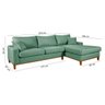 Sofa Living California 4 Lugares com Chaise Revestido Linho Base em Madeira:verde/esquerdo - 4