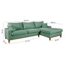 Ver imagem 4 de Sofa Living California 4 Lugares com Chaise Revestido Linho Base em Madeira:verde/esquerdo