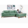 Sofa Living California 4 Lugares com Chaise Revestido Linho Base em Madeira:verde/esquerdo - 2