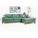 Ver imagem 2 de Sofa Living California 4 Lugares com Chaise Revestido Linho Base em Madeira:verde/esquerdo