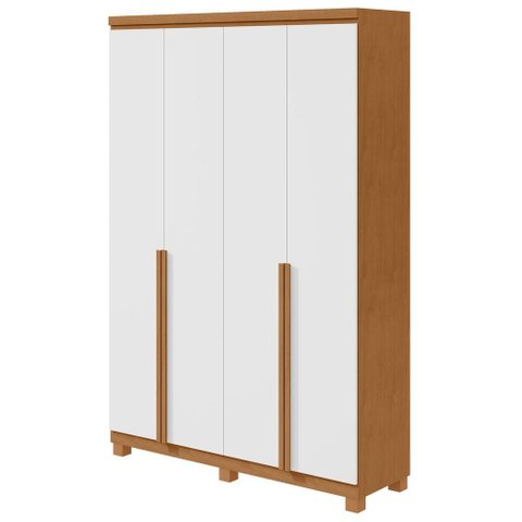 Guarda-Roupas 4 Portas 2 Gavetas 100% MDF Alonzo sem Espelho e com Pés - Lp - Rei de Casa Amendoa Cl