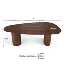 Ver imagem 4 de Mesa de Jantar Orgânica Breeze 2,40 X 1,20m 9 Lugares Lâmina Natural de Madeira Castanho