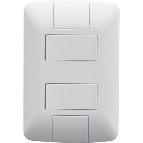 Conjunto 4x2 com 2 Interruptores Simples de 6 Ampères e 250 Volts Aria Branco - 57241040 - Tramontin