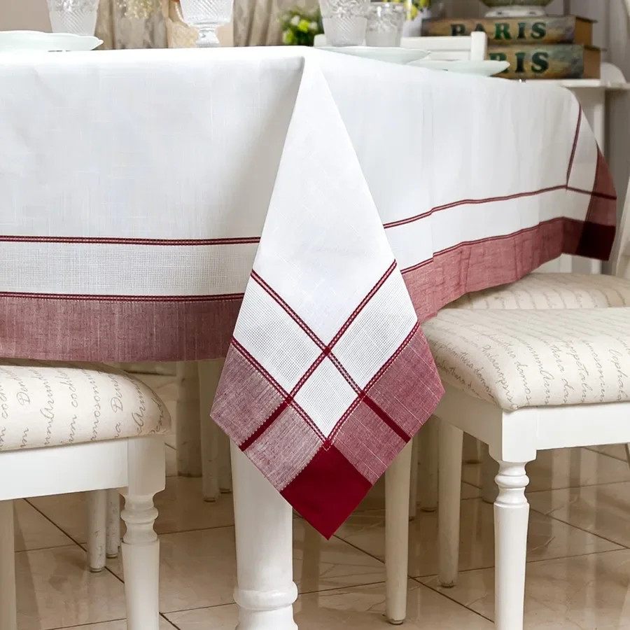 Toalha de Mesa Retangular Maison Charmy Bordô 1,60m x 2,10m - 2