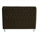 Ver imagem 1 de Cabeceira de Cama Box Jully Queen 160 Cm Botão Strass Suede Marrom Eli Móveis