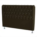 Ver imagem 2 de Cabeceira de Cama Box Jully Queen 160 Cm Botão Strass Suede Marrom Eli Móveis
