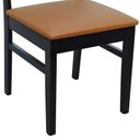 Ver imagem 7 de Cadeira Madeira Maciça Lyon Encosto Telinha - Preto Assento Estofado Corano Caramelo